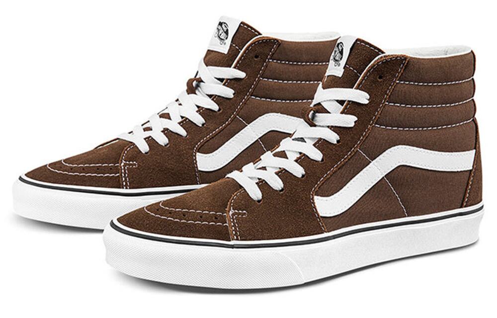 VANS SK8-HI Brown White Rain Drum High Top Lace Up $120 Retro Sneakers Shoes 8